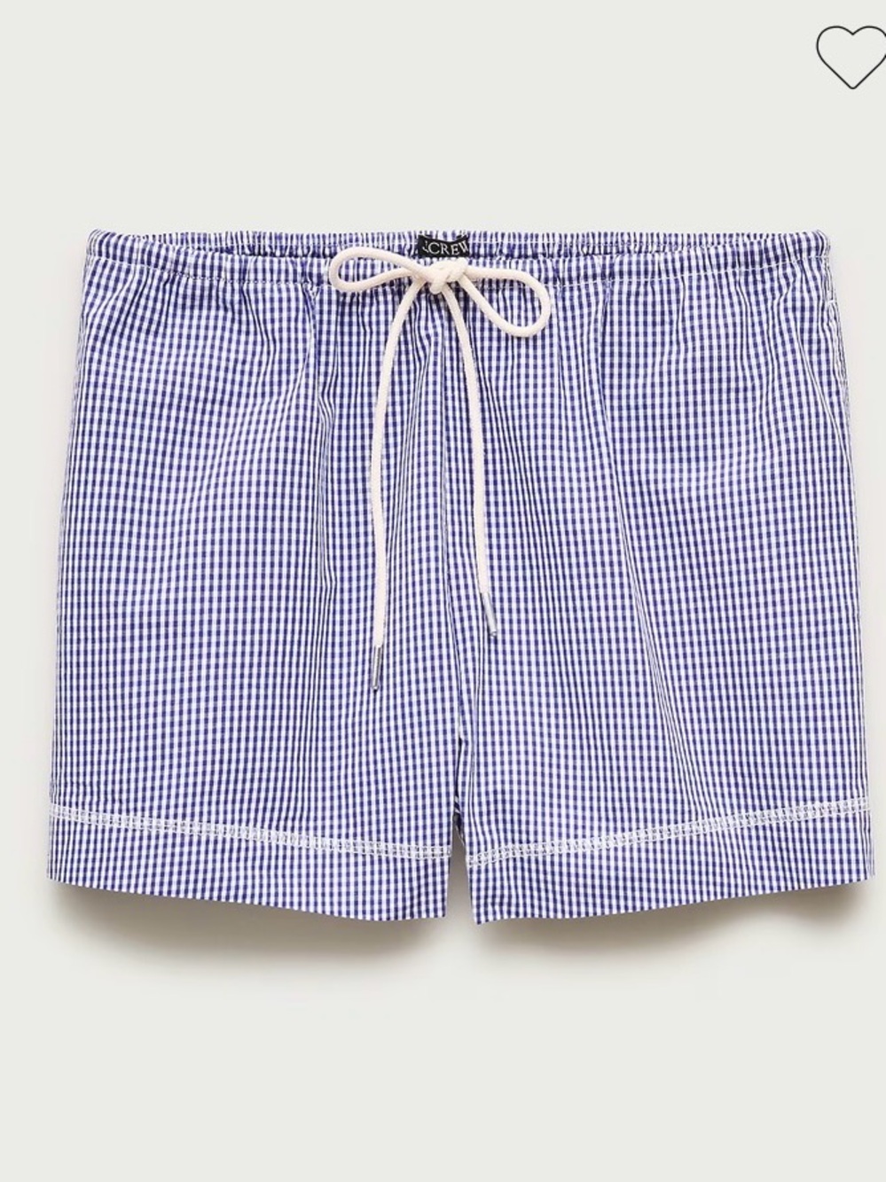 Cruise drawstring short in gingham cotton poplin Sz M - Picture 5 of 8